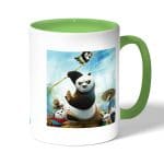 كوب قهوة بمقبض اخضر بتصميم كونغ فو باندا 3