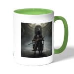 كوب قهوة بمقبض اخضر بتصميم ليدي ماريا بلود بورن