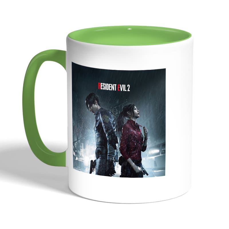 كوب-قهوة-بمقبض-اخضر-بتصميم-ليون-وكلير-رزدنت-إيفل-2-2