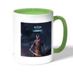 كوب قهوة بمقبض اخضر بتصميم مقاتل ذا ويتشر 3 وايلد هانت