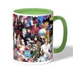 كوب قهوة بمقبض اخضر بتصميم مكس انمي