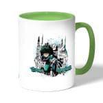 كوب قهوة بمقبض اخضر بتصميم ميدوريا مانجا أكاديميتي للأبطال