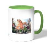 كوب قهوة بمقبض اخضر بتصميم ناروتو وضع مضحك