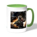 كوب قهوة بمقبض اخضر بتصميم نيران معارك كول أوف ديوتي