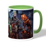 كوب قهوة بمقبض اخضر بتصميم هالوين فورت نايت