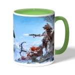 كوب قهوة بمقبض اخضر بتصميم هوريزن زيرو دون