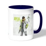 كوب قهوة بمقبض ازرق داكن بتصميم أبيكس ليجندز كريبتو