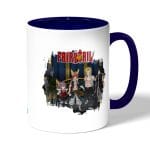 كوب قهوة بمقبض ازرق داكن بتصميم أعضاء فيري تيل