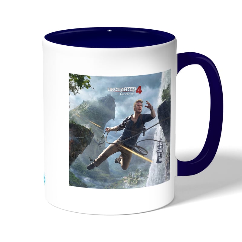 كوب قهوة بمقبض ازرق داكن بتصميم أنشارتد 4 نيثن دريك كوب قهوة بمقبض ازرق داكن بتصميم أنشارتد 4 نيثن دريك