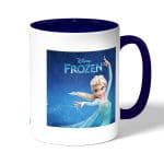 كوب قهوة بمقبض ازرق داكن بتصميم إلسا ملكة آريندل فروزن