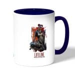 كوب قهوة بمقبض ازرق داكن بتصميم ابيكس ليجندز لايفلاين