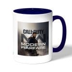 كوب قهوة بمقبض ازرق داكن بتصميم احتراف لعبه كول أوف ديوتي