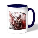 كوب قهوة بمقبض ازرق داكن بتصميم الطائرمع الفأس أساسنز كريد