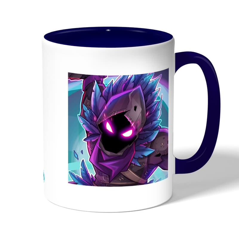 كوب قهوة بمقبض ازرق داكن بتصميم الغراب رافين فورت نايت كوب قهوة بمقبض ازرق داكن بتصميم الغراب رافين فورت نايت