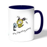 كوب قهوة بمقبض ازرق داكن بتصميم اللطيف شيمي شخصيات BT21