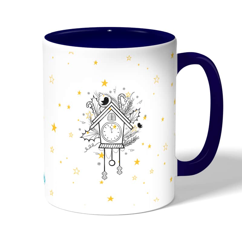 كوب قهوة بمقبض ازرق داكن بتصميم النجوم والأحلام كوب قهوة بمقبض ازرق داكن بتصميم النجوم والأحلام