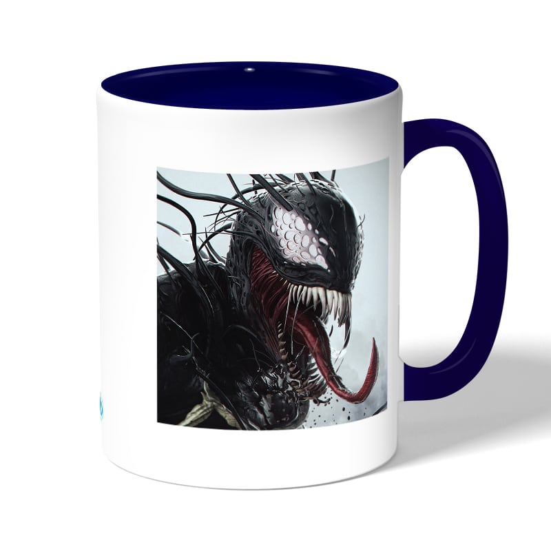 كوب قهوة بمقبض ازرق داكن بتصميم الوحش فينوم كوب قهوة بمقبض ازرق داكن بتصميم الوحش فينوم