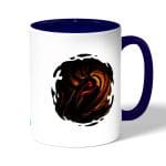 كوب قهوة بمقبض ازرق داكن بتصميم اوبيتو اوتشيها انمي ناروتو