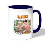 كوب قهوة بمقبض ازرق داكن بتصميم اوكي تايجو دكتور ستون