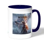 كوب قهوة بمقبض ازرق داكن بتصميم باتلفيلد 1 معركه العرب