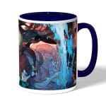 كوب قهوة بمقبض ازرق داكن بتصميم تانجيرو ونيزوكو