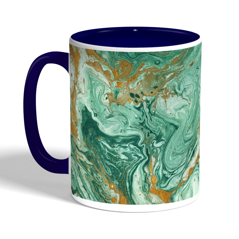 كوب-قهوة-بمقبض-ازرق-داكن-بتصميم-ذهبي-وأخضر-2