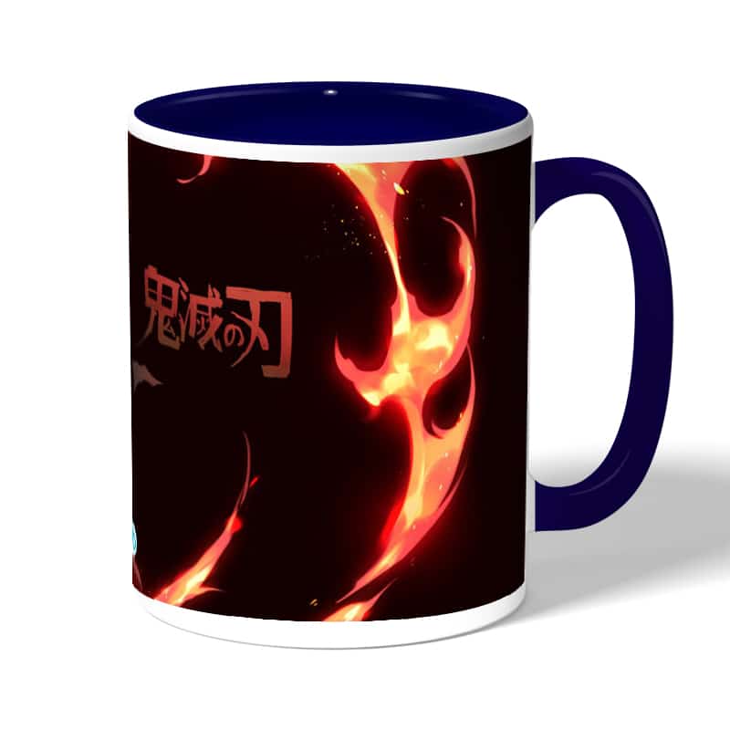 كوب قهوة بمقبض ازرق داكن بتصميم رقصة الهينوكامي غاكورا كوب قهوة بمقبض ازرق داكن بتصميم رقصة الهينوكامي غاكورا