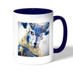 كوب قهوة بمقبض ازرق داكن بتصميم ريفينانت الأسطوري