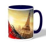 كوب قهوة بمقبض ازرق داكن بتصميم سبايدر مان