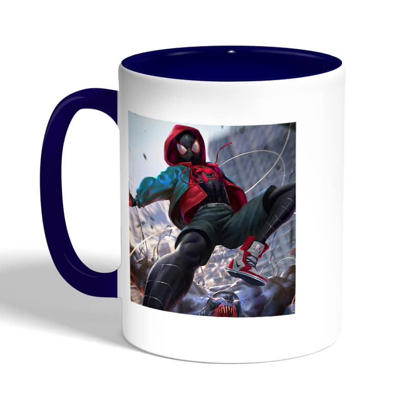 كوب-قهوة-بمقبض-ازرق-داكن-بتصميم-سبايدر-مان-الصغير-2