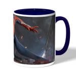 كوب قهوة بمقبض ازرق داكن بتصميم سبايدرمان هوم كامينج