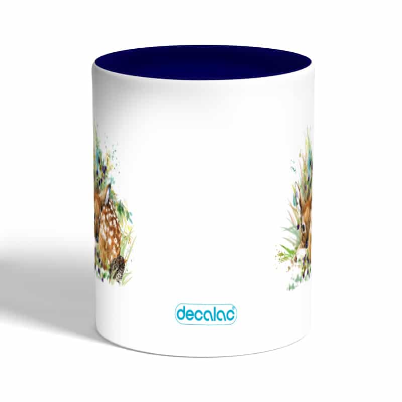 كوب-قهوة-بمقبض-ازرق-داكن-بتصميم-غزال-صغير-1