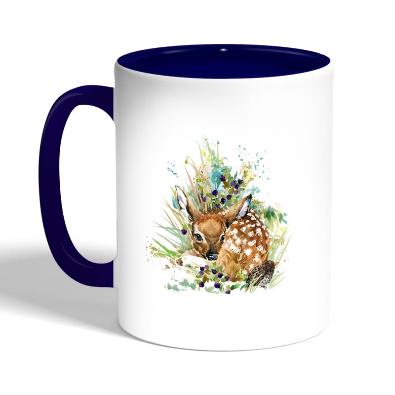 كوب-قهوة-بمقبض-ازرق-داكن-بتصميم-غزال-صغير-2