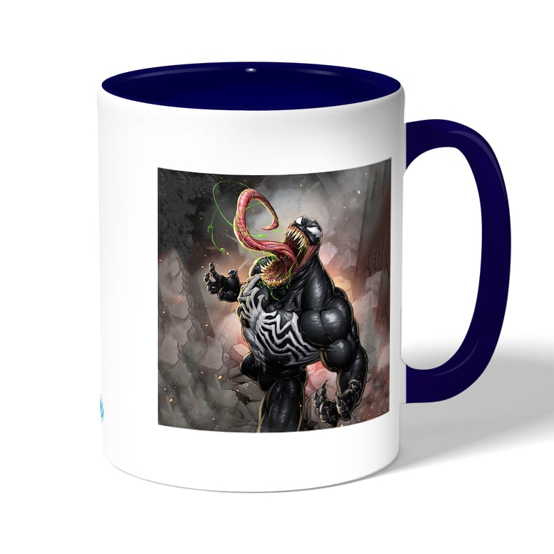 كوب قهوة بمقبض ازرق داكن بتصميم فيمون سبايدر مان كوب قهوة بمقبض ازرق داكن بتصميم فيمون سبايدر مان