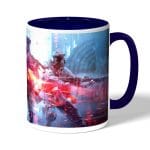 كوب قهوة بمقبض ازرق داكن بتصميم قتال جماعي باتلفيلد