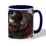 كوب قهوة بمقبض ازرق داكن بتصميم قتال ليفاي هجوم العمالقة