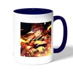 كوب قهوة بمقبض ازرق داكن بتصميم قوة كامادو تانجيرو