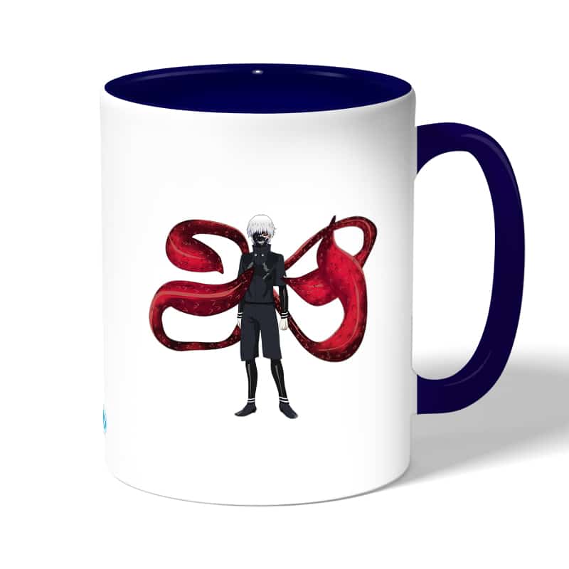 كوب قهوة بمقبض ازرق داكن بتصميم قوة كانيكي طوكيو الغول كوب قهوة بمقبض ازرق داكن بتصميم قوة كانيكي طوكيو الغول