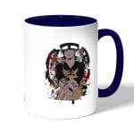 كوب قهوة بمقبض ازرق داكن بتصميم قوة لاو ون بيس