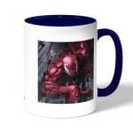 كوب قهوة بمقبض ازرق داكن بتصميم كارنج سبايدر مان