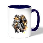 كوب قهوة بمقبض ازرق داكن بتصميم كول أوف ديوتي ألعاب تصويب