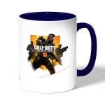 كوب قهوة بمقبض ازرق داكن بتصميم كول أوف ديوتي بلاك أوبس