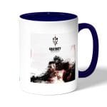 كوب قهوة بمقبض ازرق داكن بتصميم كول أوف ديوتي جوستس