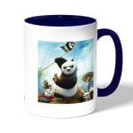 كوب قهوة بمقبض ازرق داكن بتصميم كونغ فو باندا 3