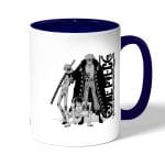 كوب قهوة بمقبض ازرق داكن بتصميم لاو ولوفي ون بيس