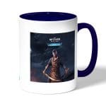 كوب قهوة بمقبض ازرق داكن بتصميم مقاتل ذا ويتشر 3 وايلد هانت