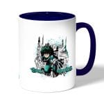 كوب قهوة بمقبض ازرق داكن بتصميم ميدوريا مانجا أكاديميتي للأبطال