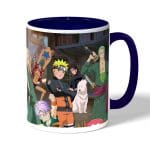 كوب قهوة بمقبض ازرق داكن بتصميم ميدوريا وباكوغو واوول مايت