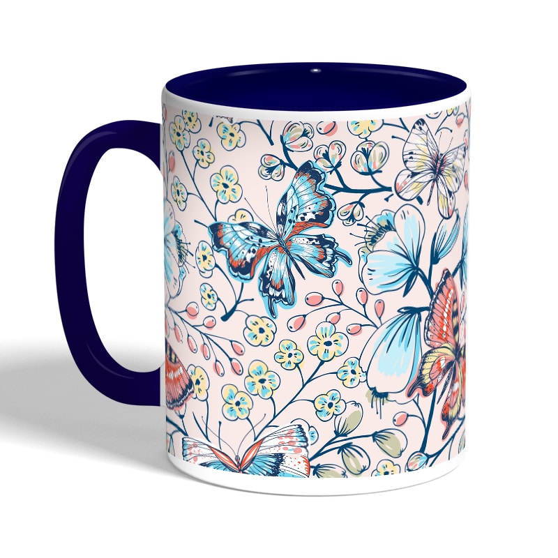 كوب-قهوة-بمقبض-ازرق-داكن-بتصميم-ورود-وفراشات-2