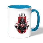 كوب قهوة بمقبض ازرق فاتح بتصميم أبيكس ليجندز